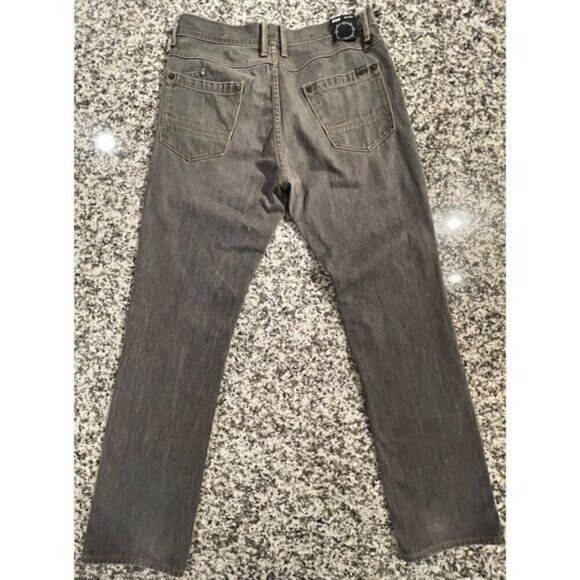 Empyre Mens Straight Leg Jeans Size 34 Gray Denim 5 Pocket Button & Zip Closure - Picture 2 of 13